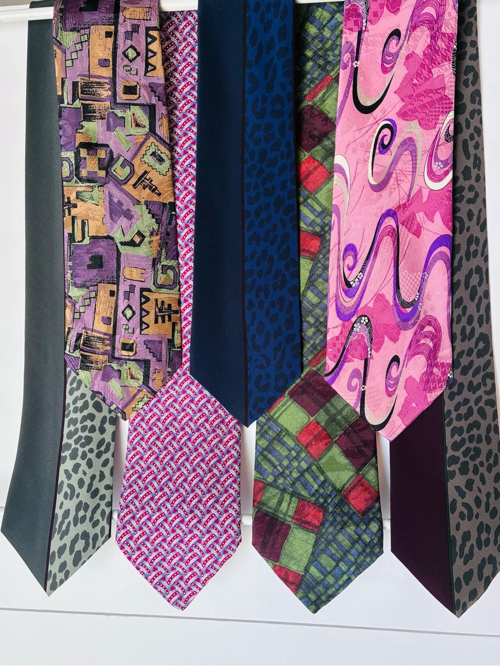 7 Vintage Buccelli Mens Silk Neckties (NWOT) New Old Stock 56 inch